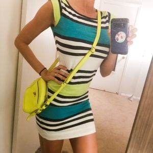 French connection t-shirt bodycon dress s striped